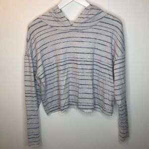 Onzie Cropped Raw Hem Hoodie